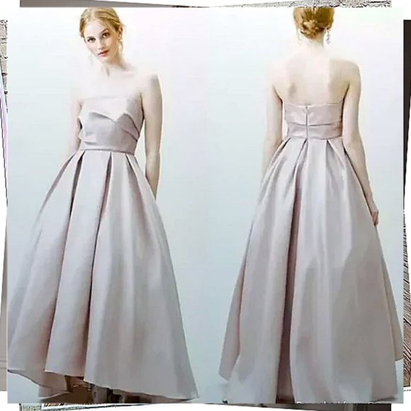 Satin Blush Special Occasion Ballgown w/ Full Skirt (6) by BHLDN - Picture 1 of 8